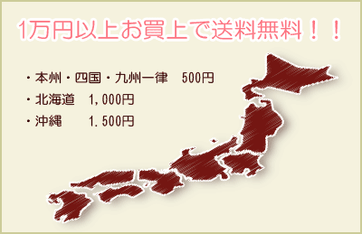 一万円以上お買い上げで送料無料